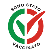 I am vaccinated logo, Italian flag. "Sono stato vaccinato" text in it. Click to download.